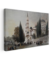 Kanvas Tablo Sultanahmet Camii Dış Avlu Osmanlı Tablosu Ev Ofis Duvar Dekoru