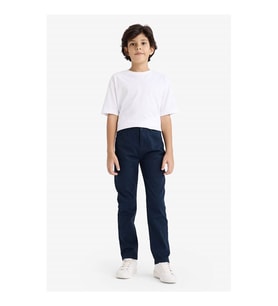Defacto Düz Paça Gabardin Lacivert Erkek Çocuk Pantolon X4224A6/NV146