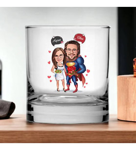 Kişiye Özel Süper Hero Karikatürlü Viski Bardağı
