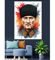 Mustafa Kemal Atatürk Klasik Portre Dekoratif Kanvas - Mdf Ahşap Tablo