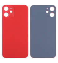 Apple iPhone 12 Mini Uyumlu Logolu Arka Pil Batarya Kapağı - LENS HARİÇ (Kırmızı)