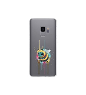 Samsung Galaxy S9 ile uyumlu Splash arı tasarımlı şeffaf silikon kılıf