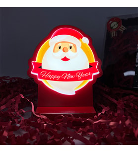 Happy New Year Noel Yılbaşı Masaüstü Led Lamba/gece Lambası/usb’li Ve Uv Baskılı (leon-led Ile Neon Görünüm) 11*11