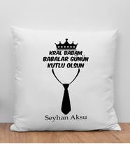 BK Gift Kişiye Özel İsimli Babalar Günü Tasarımlı Beyaz Kırlent Yastık-11, Babaya Hediye, Ev Dekorasyonu, Babalar Günü Hediyesi