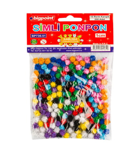 Bigpoint Ponpon Simli 1 cm 10 Renk / 200'lü Poşet
