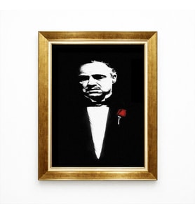 Tablore Altın Çerçeveli The Godfather Baba Marlon Brando Pop Art Tablo Sinema Sever Ofis Genç Odası Duvar Dekoru