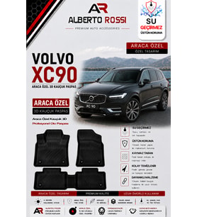 VOLVO XC90 Plug-ın 2024 - 2026 Araca Özel Kauçuk 3D Profesyonel Oto Paspası