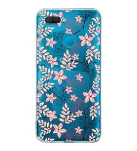 PrintiFy Oppo AX7 Uyumlu Kamera Korumalı Floral Kırmızı Tasarımlı Şeffaf Silikon Kılıf