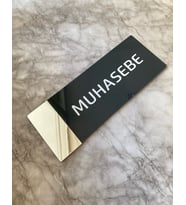 Aynalı Klasik Seri Muhasebe Kapı Isimliği