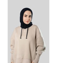Lacivert Bağcıklı Balaklava Boyunluklu Bere Triko Düz 2325_02