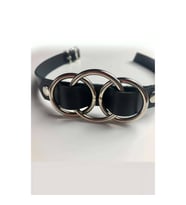 Üçlü Halka Detaylı Ayarlı Şık Deri Choker (Kırmızı)