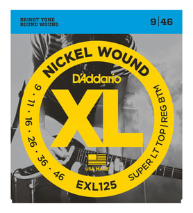 DADDARIO EXL125 ELEKTRO GİTAR TEL SETİ, XL, 9-46, SUPER LIGHT TOP/REGULAR BOTTOM