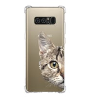 Samsung Galaxy Note8  Köşe Korumalı Antişok Kapak Catface Tasarımlı Şeffaf Silikon Kılıf