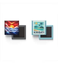 Buzdolap Magnetleri - Kiribati Bayrağı ve Tarawa Posta Pulu Tema - 2'li Set Magneti