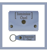 Gök Mavi Tonunda, Kişiselleştirilebilir Cüzdan ve Anahtarlık Seti, Şıklığını Tamamla! Benzersiz Ol! (Gök Mavisi)