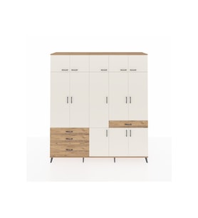 Hyperion Dolap 8 Raflı 4 Çekmeceli 3 Askılı 220x44x243 Çam-Aytaşı/Çam
