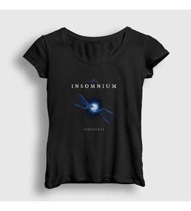 Presmono Kadın Siyah Ephemeral Insomnium T-Shirt 151317tt