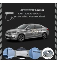 Citroen C-Elysee Oto Araç Kapı Koruma Fitili 5metre Parlak Gri Renk