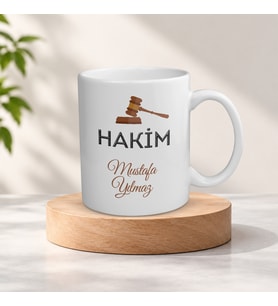 Kişiye Özel İsimli Hakim Meslek Kupa Bardak