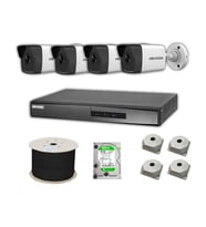 Hikvision 2mp Mikrofonlu 4 Kameralı 1 tb Disk Tak Çalıştır Hazır Ip Kamera Seti