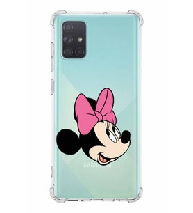 Samsung Galaxy A71  Köşe Korumalı Antişok Kapak Minnie Mouse Tasarımlı Şeffaf  Kılıf