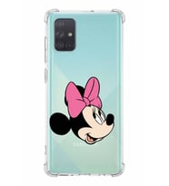 Samsung Galaxy A71  Köşe Korumalı Antişok Kapak Minnie Mouse Tasarımlı Şeffaf  Kılıf