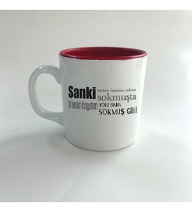 Sanki Herkes Hayatını Yoluna Sokmuşta Baskılı Kırmızı Multi Kupa