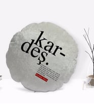 BK Gift Kişiye Özel İsimli Kardeş Anlamlı Yuvarlak Dekoratif Kırlent Yastık-1
