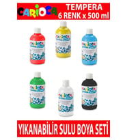 Carioca Tempera Yıkanabilir Sulu Boya Seti 6 Renk X 500 ml.