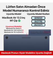 MacBook Air ile Uyumlu Polikarbonat Sert Koruyucu Çizilme ve Darbe Önleyici Kılıf A2337 A2179 A1932 (Baskılı - 2, 13.3 inç 2018-2022 Arası (m1 işlemci))