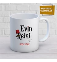 Kişiye Özel İsim Yazılabilir Evin Reisi Kupa Bardak
