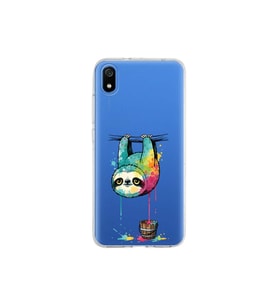 Redmi 7A ile Uyumlu Splash Tembel Hayvan Tasarımlı Şeffaf Silikon Kılıf