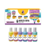Akrilik Boya Pastel Renkler 6 Renk (6x60 ml) 1 Paket Adel Akrilik Boya Pastel Renkler 6x60 ml 1 Paket (Karışık)