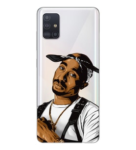 Samsung Galaxy A51 Uyumlu Tupac Tasarımlı Şeffaf Telefon Kılıfı