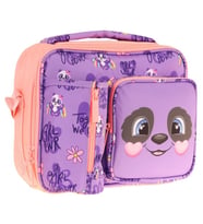 Kaukko Kız Çocuk, Mor SOmon, Panda Desenli Isı Yalıtımlı Üç Bölmeli (Matara Cepli) Okul Beslenme Çantası L7233 (Çok Renkli)