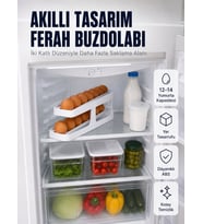 Buzdolabı Yumurta Düzenleyici İki Katlı Kayar Raylı Yumurta Organizeri