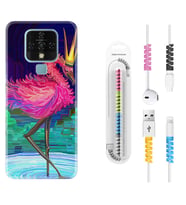 Tecno Camon 16 18P Pova 3 Pova Neo Kılıf Kablo Koruma Spiral Silikon Queen Flamingo 1748