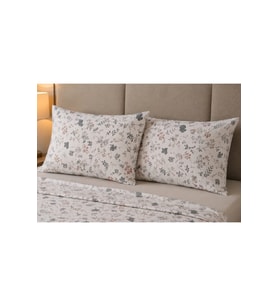 Çiçek Desenli Yastık Kılıfı Seti 50x70 cm 2 Adet %100 Pamuk