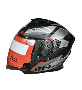 MT Helmets S Beden Yarım Kırmızı Gri Kask