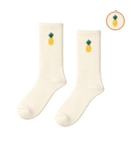 Ananas Nakışlı unisex Açık Sarı Çorap