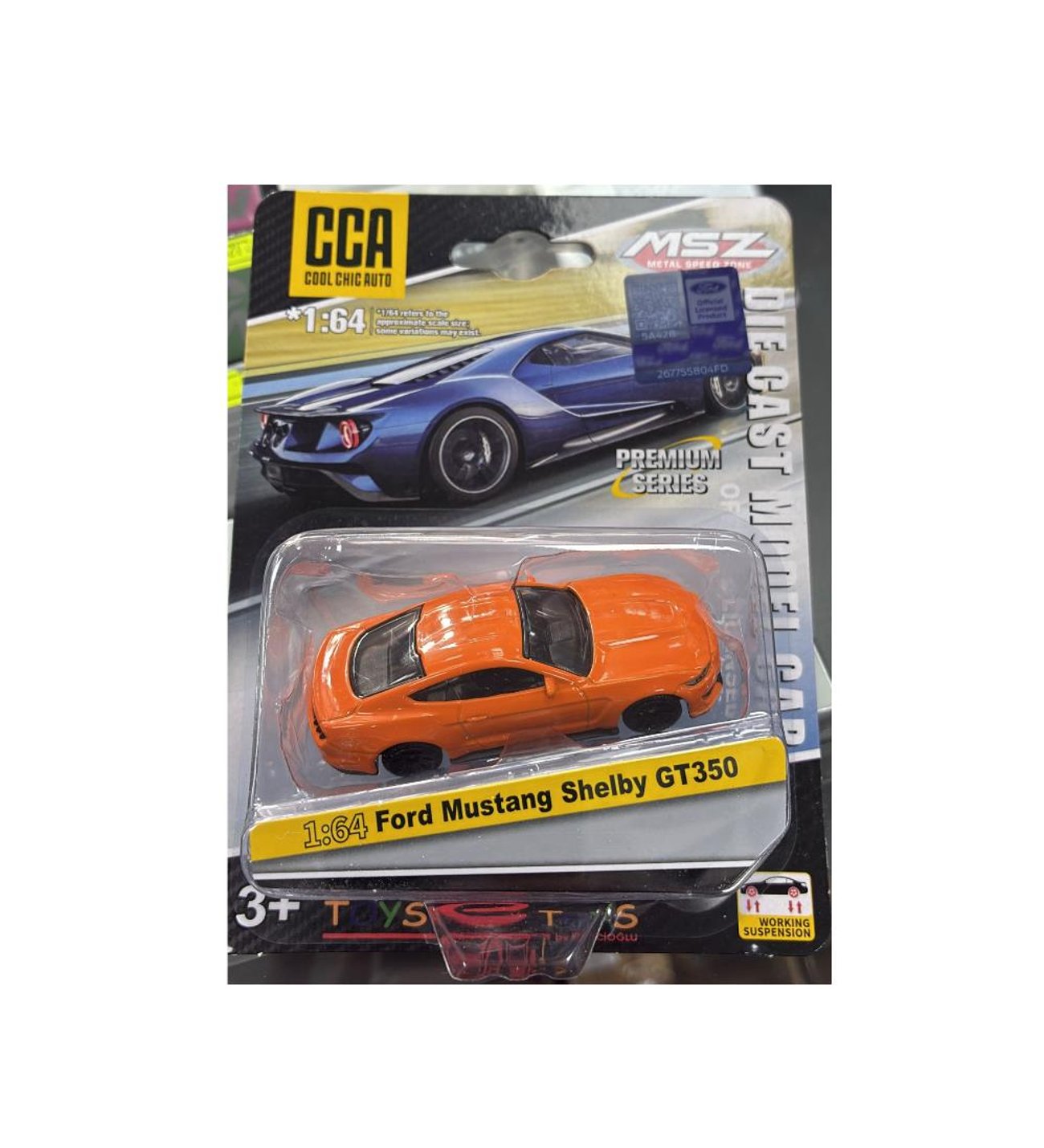 自動車 Carrera Evolution Ford Mustang GT 350 CCA Premium Series Ford Mustang Shelby GT350 Turuncu 1/64 Model Araba