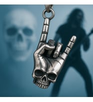 Paslanmaz Çelik, Heavy Metal Gitarcı Hard Rock Metal El Kuru Kafa Kolye