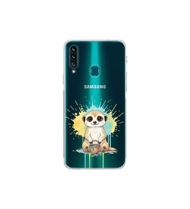 Samsung Galaxy A20S ile Uyumlu Splash Mirket Tasarımlı Şeffaf Silikon Kılıf