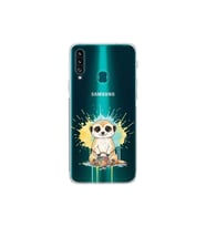 Samsung Galaxy A20S ile Uyumlu Splash Mirket Tasarımlı Şeffaf Silikon Kılıf