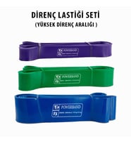 Powerband Direnç Lastiği ve Egzersiz Bandı Yüksek Direnç Seti 3 Adet