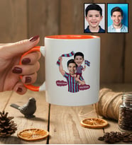 Kişiye Özel Karikatürlü Bordo Mavi Taraftar Baba Oğul Kupa Bardak Babalar Günü Hediyesi