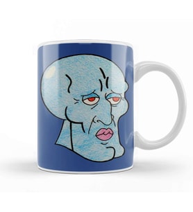 Handsome Squidward Kupa Bardak Porselen