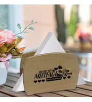 BK Gift Kişiye Özel İsimli Lüks Ahşap Peçetelik-2