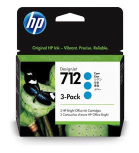 HP 712 Cyan Mavi 29ML 3Lü Paket Plotter Kartuşu 3ED77A