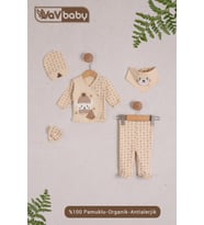 VaVBaby Organik Hastane Çıkışı 5’li Polar Bear Ekru